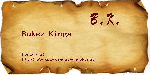 Buksz Kinga névjegykártya